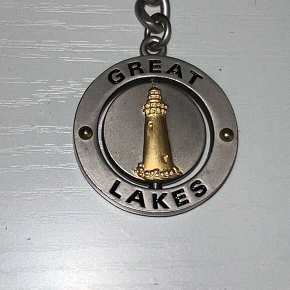 Great Lakes Keychain Metal Spinner Metal Keyring Collectable Souvenir keepsake - Picture 1 of 6